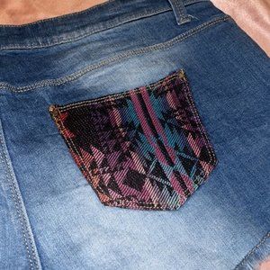 Forever 21 Jean Shorts with Patterned Pockets